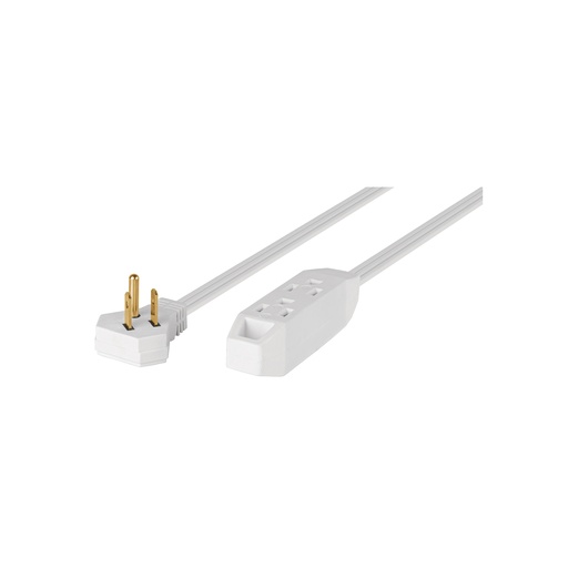 [T46987] Extensión doméstica aterrizada 2 m blanca con clavija plana - Pag 421