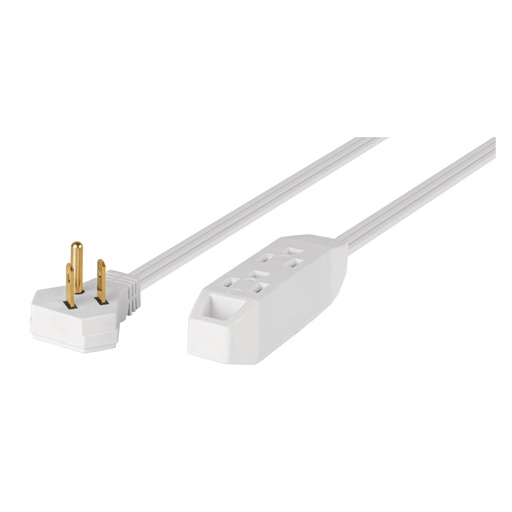 [T46988] Extensión doméstica aterrizada 3 m blanca con clavija plana - Pag 421