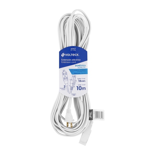 [T40157] Extensión eléctrica doméstica 10 m blanca con clavija recta - Pag 421