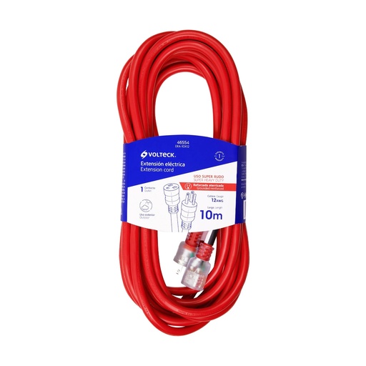 [T46554] Extensión reforzada aterrizada 10 m 3x12 AWG, Volteck - Pag 552