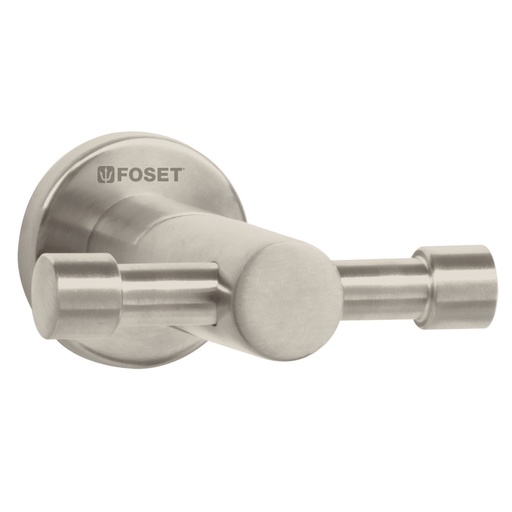 [T49673] Gancho doble metálico satín para toallas, Foset Element - Pag 490
