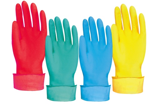 [A800601] Guantes de latex para limpieza chicos - rojos