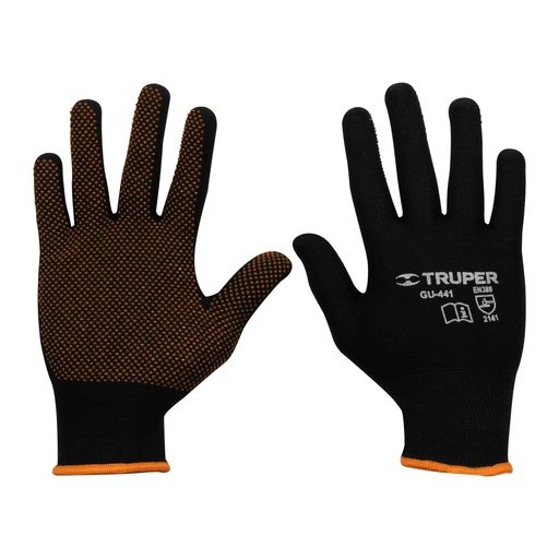 [T12650] Guantes de poliéster con puntos de PVC en palma, CH, Truper - Pag 448