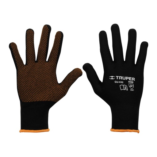 [T12651] Guantes de poliéster con puntos de PVC en palma, M, Truper - Pag 448