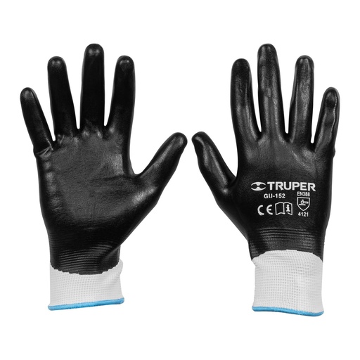 [T18026] Guantes de poliéster con recubrimiento de nitrilo, M, Truper - Pag 449