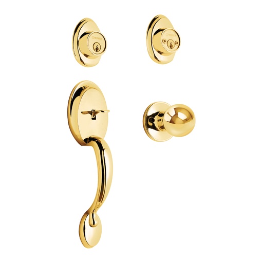 [T23670] Jaladera, perilla y cerrojo llave, latón brillante, Basic - Pag 590