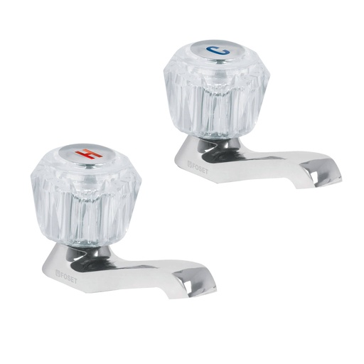 [T49235] Juego 2 llaves individuales para lavabo, manerales acrílico - Pag 470