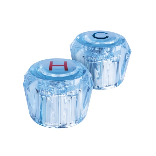 [T49456] Juego 2 manerales acrílico azul p/lavabo y fregadero, Basic