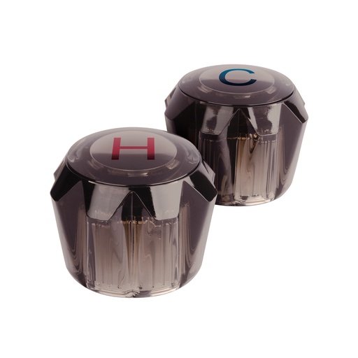 [T49458] Juego 2 manerales acrílico humo p/lavabo y fregadero, Basic