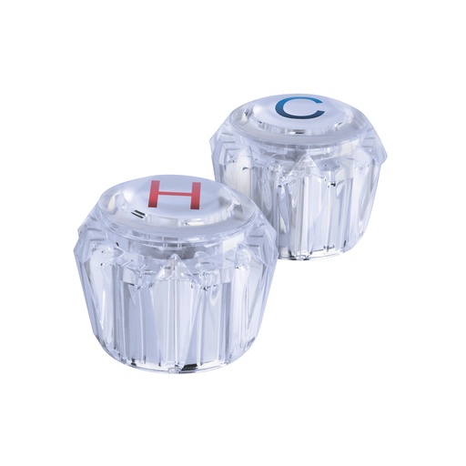[T49244] Juego 2 manerales acrílico trans p/lavabo y fregadero, Basic