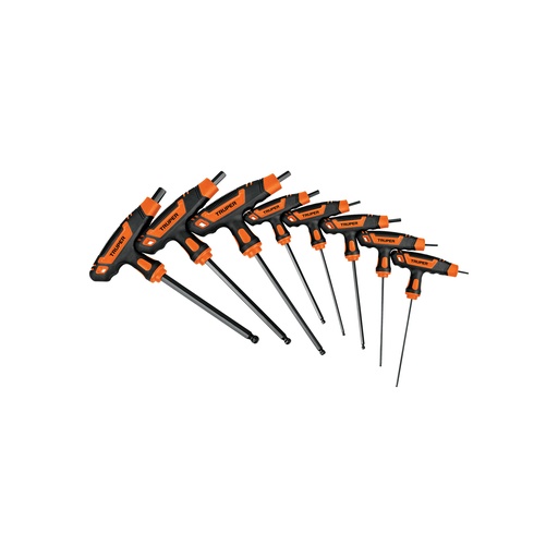 [T100933] Juego 8 llaves allen mm extralargas mango T, punta de bola - Pag 219