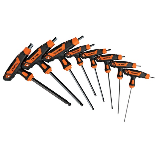 [T100934] Juego 8 llaves allen std extralargas mango T, punta de bola - Pag 219