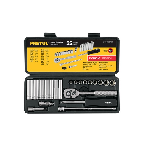 [T23981] Juego de 22 herramientas 1/4' std para mecánico, Pretul - Pag 194