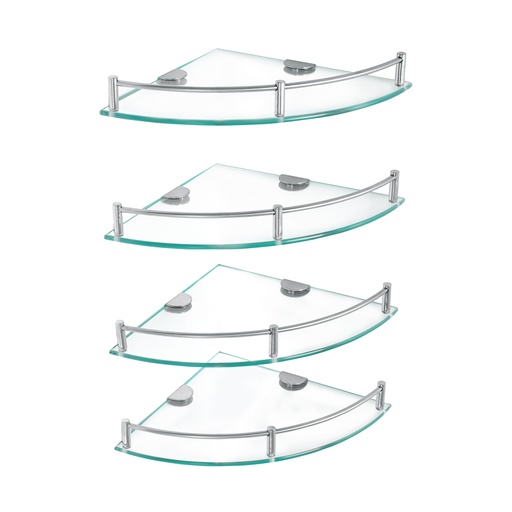 [T47906] Juego de 4 repisas esquineras de vidrio, Foset Basic - Pag 496