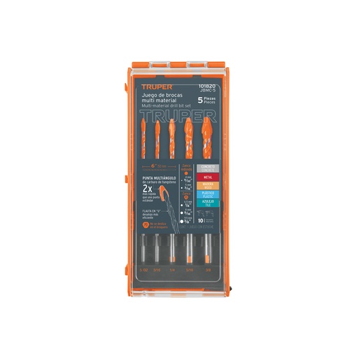 [T101820] Juego de 5 brocas multimaterial, Truper - Pag 58