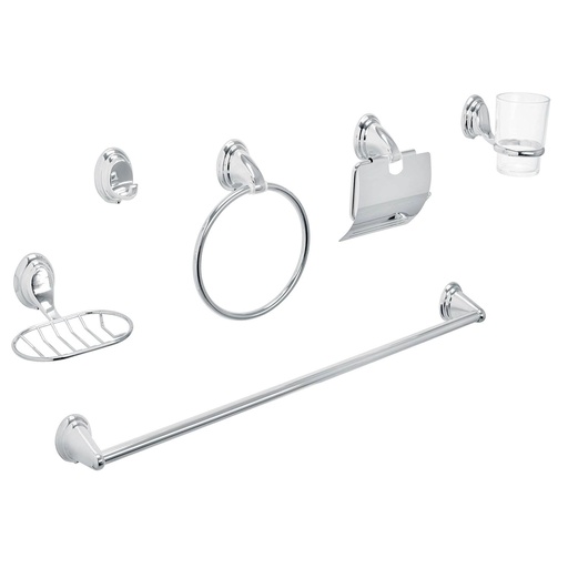 [T48341] Juego de 6 accesorios p/baño cromo chapetón ovalado, Aqua - Pag 635