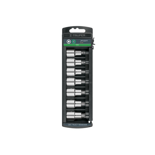 [T102237] Juego de 7 dados cuadro 1/2' punta torx, Truper - Pag 119