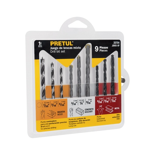 [T20704] Juego de 9 brocas para metal, concreto y madera, Pretul - Pag 64