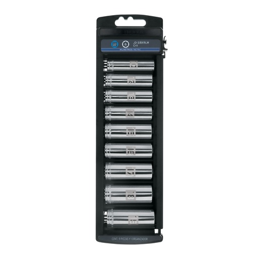 [T14173] Juego de 9 dados largos cuadro 3/8' mm, Truper - Pag 117