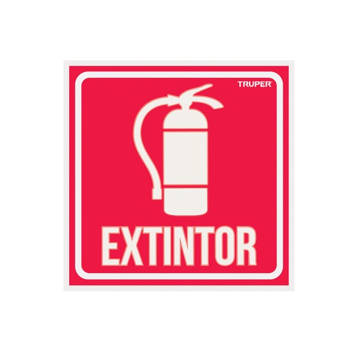 [T18434] Letrero de señalización 'EXTINTOR', 19 x 19 cm, Truper - Pag 362