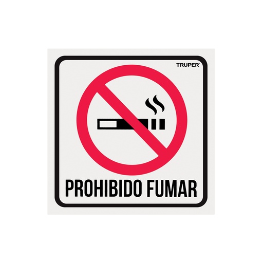 [T18293] Letrero de señalización 'NO FUMAR', 19 x 19 cm, Truper - Pag 362