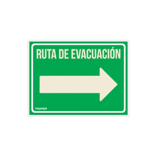 [T18368] Letrero de señalización 'RUTA EVACUACIÓN DERECHA',21 x 28 cm - Pag 362