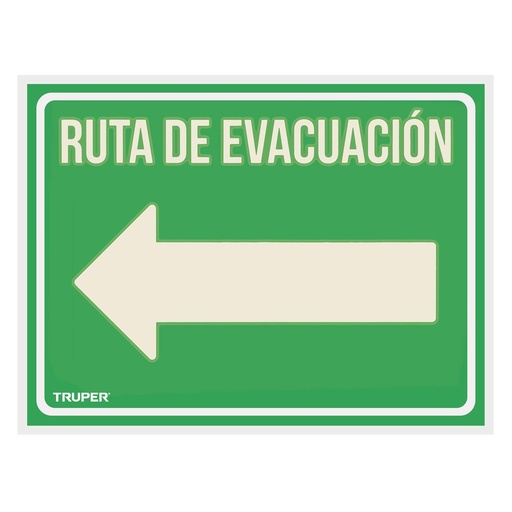 [T18369] Letrero de señalización 'RUTA EVACUACIÓN IZQUIERDA',21x28 cm - Pag 465