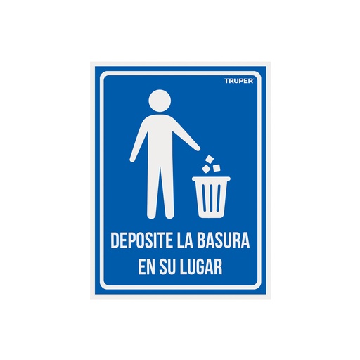 [T18529] Letrero señalización'DEPOSITE LA BASURA EN SU LUGAR',21x28cm - Pag 362