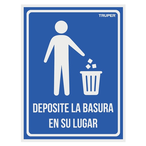 [T18529] Letrero señalización'DEPOSITE LA BASURA EN SU LUGAR',21x28cm - Pag 465