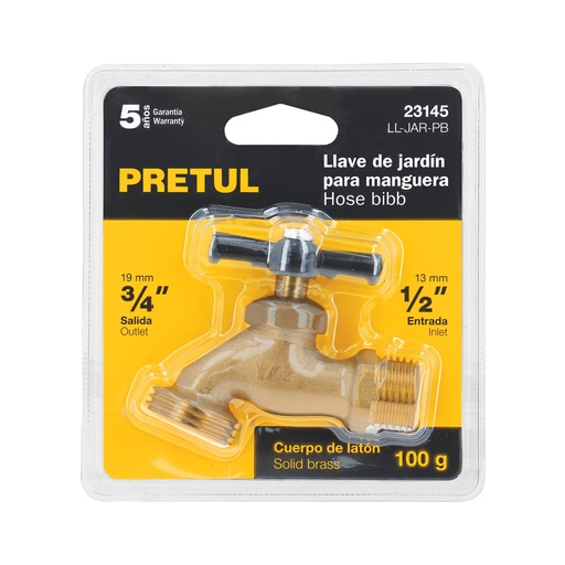 [T23145] Llave para manguera, de latón 100 g 1/2', en blíster, Pretul - Pag 235, 720