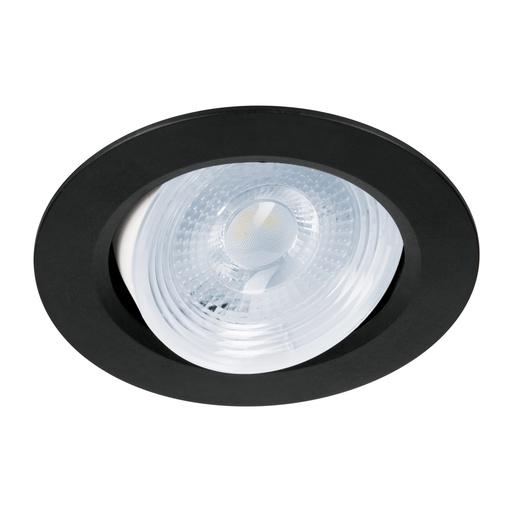 [T46945] Luminario de LED 5 W empotrar redondo negro spot dirigible