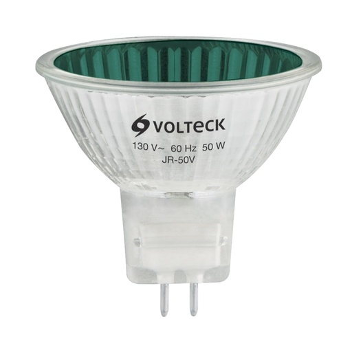 [T47257] Lámpara de halógeno verde 50 W tipo MR16 en caja, Volteck