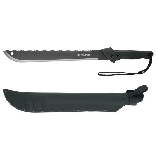 [T13098] Machete doble filo 18' cacha bimaterial, con funda, Truper - Pag 289