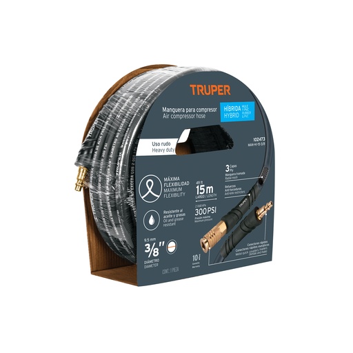 [T102473] Manguera híbrida para compresor, 15 m x 3/8', Truper - Pag 94