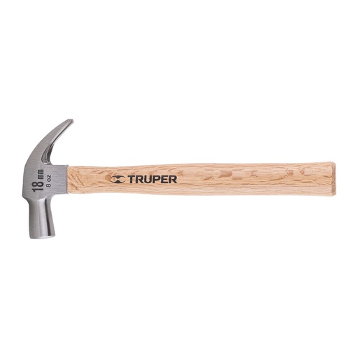 [T10554] Martillo cabeza cónica 18 mm uña curva, mango madera, Truper