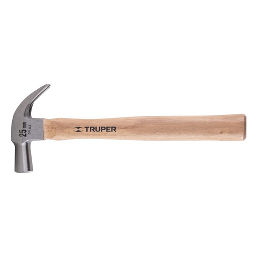 [T10558] Martillo cabeza cónica 25 mm uña curva, mango madera, Truper