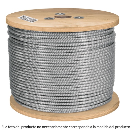 [T48810] Metro cable flexible 1/8' acero 7x19 recubierto PVC, 300 m - Pag 736