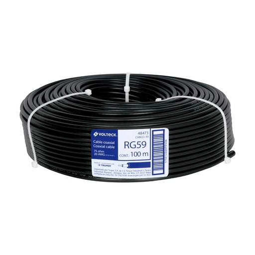 [T48473] Metro de cable coaxial RG59 en rollo de 100 m, Volteck - Pag 514