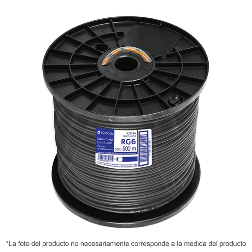 [T45030] Metro de cable coaxial RG6 en carrete de 300 m, Volteck - Pag 390