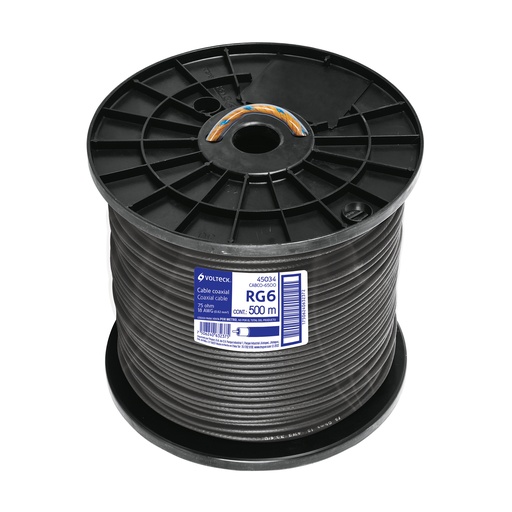 [T45034] Metro de cable coaxial RG6 en carrete de 500 m, Volteck - Pag 390