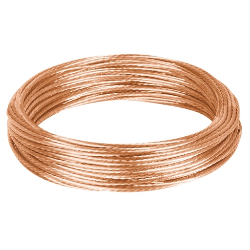 [T40048] Metro de cable desnudo de cobre calibre 10 AWG, rollo 25 m