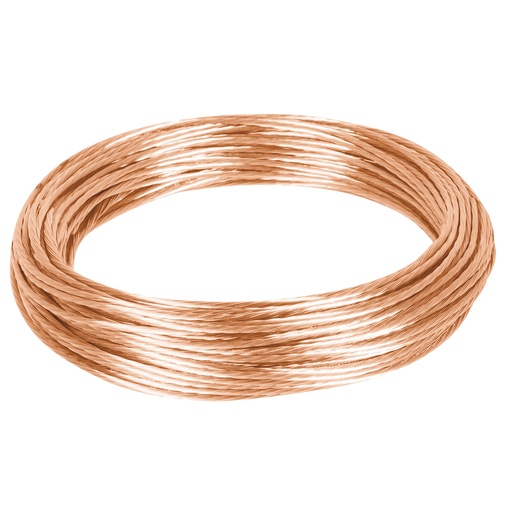 [T40049] Metro de cable desnudo de cobre calibre 12 AWG, rollo 25 m
