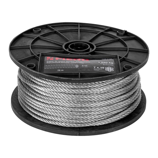 [T44212] Metro de cable flexible 3/16' de acero 7x19 hilos, 75 m - Pag 550