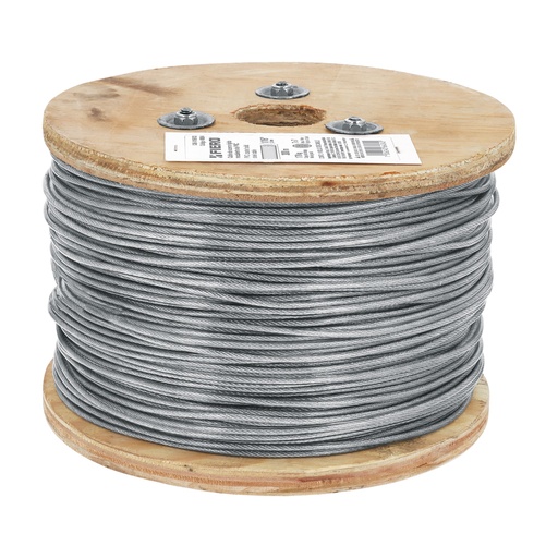 [T48804] Metro de cable rígido 1/16' acero 7x7 recubierto PVC, 300 m - Pag 550