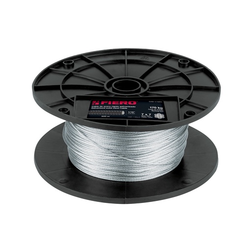 [T48795] Metro de cable rígido 1/16' de acero 7x7 hilos, 300 m, Fiero - Pag 550