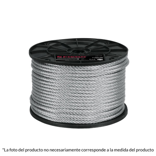 [T48795] Metro de cable rígido 1/16' de acero 7x7 hilos, 300 m, Fiero - Pag 736