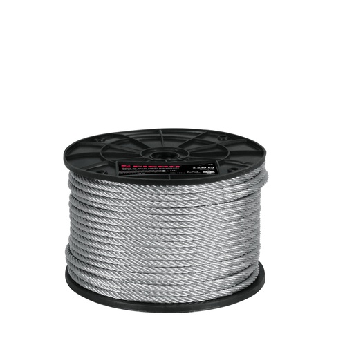 [T44207] Metro de cable rígido 1/4' de acero 7x7 hilos, 75 m, Fiero - Pag 550