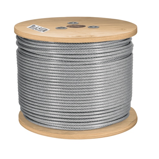 [T48806] Metro de cable rígido 1/8' acero 7x7 recubierto PVC, 300 m - Pag 550