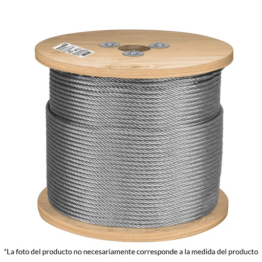[T48798] Metro de cable rígido 3/16' de acero 7x7 hilos, 300 m, Fiero - Pag 550