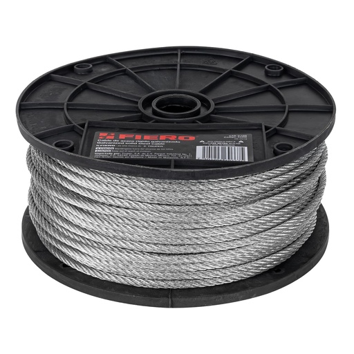 [T44206] Metro de cable rígido 3/16' de acero 7x7 hilos, 75 m, Fiero - Pag 550